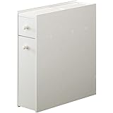 ぼん家具 トイレ収納 トイレラック 収納 薄型 引き出し ブラシ収納 トイレ 幅17×奥行53.6cm ホワイト