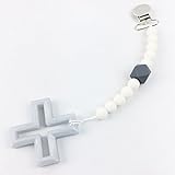 [マミマミホーム]歯固め授乳ジュエリー Baby ペンダント シリコン クロス グレー[FDA認可済]安全 無味