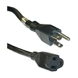 CableWholesale's Power Extension Cord, Black, SJT, 14 AWG, 3 Conductor, 15 Amp, 15 foot by CableWhol