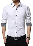 【Smile LaLa】 メンズ シャツ カッターシャツ ワイシャツ ビジネス フォーマル シンプル 長袖 男性 襟 付き スリム 春 夏 秋 冬 (3XL, ホワイト)