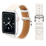 [Valorex] アップルウォッチ バンド ベルト 革 おしゃれ レディース メンズ 高級レザー 38mm 40mm 41mm/42mm 44mm 45mm 49mm 全機種対応 (ホワイト, 38/40/41/42mm Mサイズ)