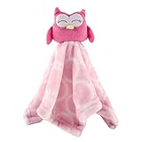 Hudson Baby Animal Face Velboa Security Blanket (Pink Owl) by Hudson Baby