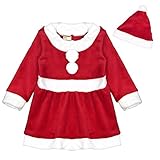 アスナロ（トップス ワンピース・チュニック） サンタ衣装 ワンピース キッズ 女の子 コスチューム クリスマス120 レッド
