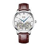 ailangスケルトンダブルTourbillon高級ファッションブランドメンズTourbillon自動機械腕時計-305