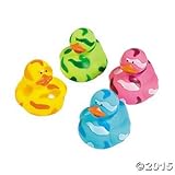 Bright Colored Camo Rubber Ducks - 12 pcs [並行輸入品]