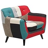 ソファー 【 1人掛け 】 ファブリック ( 布製 ) 生地 肘付き マルチカラー 【 完成品 】 大川家具