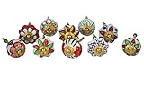set of 10 floral colorful door cupboard cabinet knobs drawer pulls Small 1.5" diameter