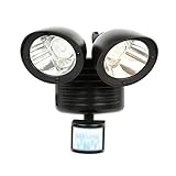 ソーラー電源モーションセンサーライト22 LEDデュアルヘッドセキュリティ屋外セキュリティ投光照明フラッドライト内蔵モーション検出器