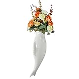 SunniMix 魚の形　花瓶　陶器　壁　掛け　花瓶　壁画　ホテル　カフェ　吊り下げ　デコレーション　壁　装飾　　 - スタイルC