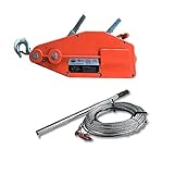 ベストアンサー ハンドウインチ 800kg オレンジ ワイヤーロープ 30m ウィンチ 万能携帯ウインチ 携帯ウインチ チルホール 800kg