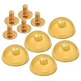 TSUKURIRO 底鋲 丸型 15mm ネジ バッグ カバン 修理 レザークラフト DIY ハンドメイド パーツ (ゴールド, 10個セット)