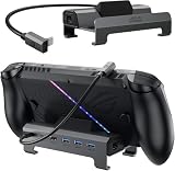 JSAUX 4K@120Hz ドッキングステーション ROG Xbox Ally X/Xbox Ally/Steam Deck OLED/Legion Go 2用、6-in-1 Steam Deck Dock、HDMI 2.1、ギガビットイーサネット、USB 3.0×3、100W充電ハブ ROG Ally/Ally X対応 HB0612