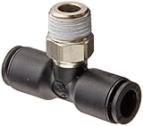 Legris 3108 06 10 Nylon & Nickel-Plated Brass Push-to-Connect Fitting, Branch Tee, 6 mm Tube OD x 1/