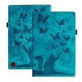 「Meyee」Fire HD10 ケース 第13世代-2023年発売/Fire HD10 & HD10 Plus ケース 第11世代-2021年発売 高級PUレザー外装 柔らかいTPU材質 手帳型 二段階角度調節＆収納機能 ファイヤー HD 10.1インチ 衝撃吸収 全面保護 Fire HD 10 (2023年モデル) [10.1インチ] 用 ケース(ライトブルー)