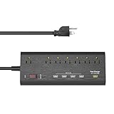 ELEGIANT 電源タップ USB コンセント AC 7口 タップ 急速充電可能 1.8mコード テーブルタップ 雷ガード 旅行専用 省エネ ブラック