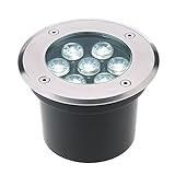 Tomshine　5W AC/DC 12V 埋め込み式LED　スポットライト 550LMハイパワー　強化ガラス　IP67防水対応 　ガーデンライト 玄関先 屋外照明 遊歩道 (7W, 5800-650