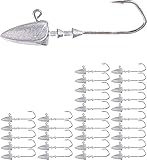 釣り【Blue Ocean】ジグヘッド セット ダード （3.5g/5/g7g 30個)(10g 20個)(14g 15個) (21g 10個)ルアー セット シーバス ヒラメ ワーム(シルバー 10g(20個))