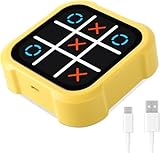 OBEST TicTacToe ボードゲーム おもちゃ まるばつゲーム 三目並べゲーム 〇× ゲーム 3イン1 脳トレ 知育玩具 誕生日 プレゼント (イエロー)
