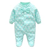 Zhhlinyuan ロンパース カバーオール Newborn ベビー Boy Girl Infant Bow tie Long Sleeve Micro Fleece Romper Jumpsuit