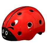 自転車 ヘルメット 子ども 用 キッズ プロテクター サイクリング ヘルメット 軽量 女の子 男の子 可愛いてんとう虫 幼児５～８歳用 (赤)