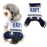 Ranphy 犬の服 Tシャツ ワンピース 小型犬 セーラー服 男の子 猫服 ドッグウェア コスプレ コスチューム 犬シャツ カバーオール キャプテン かわいい おしゃれ ペット洋服 制服 海軍 変身 記念撮影 入園式 卒業式 M