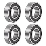 uxcell 4個 6003-2RS ボールベアリング 深溝玉軸受 クロム鋼 Z2 ダブルゴムシール軸受 17mm x 35mm x 10mm