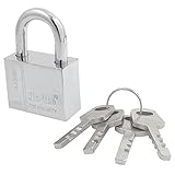 uxcell　パッドロック 南京錠 4つのキー ホーム 倉庫 ショップ メタル シルバートーン セキュリティ ロック