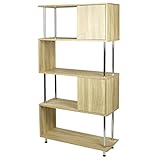 タンスのゲン オープンラック 幅80 扉付き ラック 4段 30cm 木製 s字ラック 11719198 AW