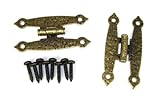 2pc。アンティーク真鍮colonial-style " H "ヒンジネジで