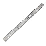 ILS - 30cm 12 inch Stainless Steel Double Sided Metal Ruler Measuring Tool