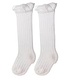 [ホワイト] 2ペアベビーニーハイストッキング子供のチューブソックス