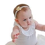 baby boo【新生児 セレモニー 髪飾り 】キラキラ ゴールド × シルバー ヘアバンド ヘアアクセサリー ベビー 子供 (バタフライ)