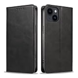 QUEASON【iPhone 14 用 ケース 手帳型】マグネット式 いphone14 用 ケース スタンド機能 あいふぉん14 用 スマホケース カード収納 アイフォン14 用 スマホケース 耐衝撃 落下防止 防塵（ブラック）