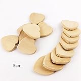 Mamimami Home ウッドハート 50MM 天然木製 歯固め 子供の玩具　DIYの手工芸品 看護用 ジュエリー おしゃぶりチェーン 大きなビーズ 20個「BPAフリー」