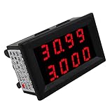 Fenteer テスター　電圧計・電流計　測定用　LEDデジタル　３色 - 赤