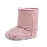 Dovewill 快適　　赤ちゃん　プリウォーカー　スノーブーツ　　ソフトソール　アンチスリップ　ミッド　カーフ　冬　暖かい　幼児　ギフト　全3サイズ4色 - ピンク, 12〜18ヶ月