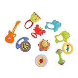 Jiliオンライン11pcsベビー乳児Handbell Rattle Cartoon Animal Crab人形Guitar Hand Shakingベル開発ベッドベビーカーベビーベッドおもちゃギフト