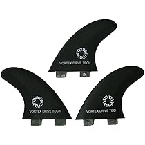 サーフボードフィン 黒/グレー 3枚セット Amazon | VORTEX ヴォルテックス フィン トライ Mサイズ FCS対応