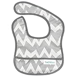 Bumkins Waterproof Starter Bib, Gray Chevron, 6-9 Months by Bumkins