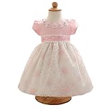 子供ワンピース　ドレス　ベビー 　新生児フォーマル　女の子　キッズ 誕生日 お宮参り お正月 桃の節句 晴れ着 百日祝い70-90cm (80cm, ピンク)