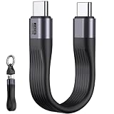 ENDLESSHINE ショート USB C ケーブル 5.11 インチ PD 240W 1 パック キーホルダー コード USB 4.0 40Gbps 8K 60Hz ビデオ ディスプレイ Thunderbolt 3/4 MacBook Android Auto 外付け SSD タイプ C (ブラック)
