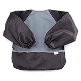 Bumkins Fleece Sleeved Bib, Gray, 6-24 Months by Bumkins