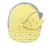 ベビー用ハット Hosam　女の子　男の子　1-3歳子ども　野球帽子　キツネ　春　秋　夏　日焼け止め 防寒　お出かけ用　赤ちゃんニット帽誕生日 出産祝い 記念写真の衣装に (イエロー)