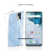 対応 Galaxy S20 5G SC-51A SCG01 ケース + ガラスフィルム Galaxy S20 5G カバー柔軟 TPU 全透明 軽量 衝撃吸収 傷つけ防止 携帯便利 滑り止め 散熱加工 黄変しにくい 【旭硝子素材製】 硬度9H 高透過率 飛散防止 自动吸着 【1+1枚セット】