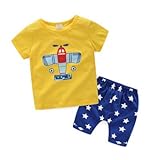 AiGo ベビー 服 子供服 キッズ 上下セット シャツ ｔシャツ ショートパンツ 可愛い 男女兼用 コットン 可愛い [並行輸入品]