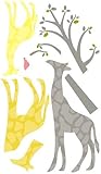 Oopsy Daisy 54 by 30-Inch Peel and Place Modern Giraffe Yellow Medium by Stacy Amoo Mensah, Medium b