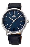 Orient RA-AC0E04L メンズ マエストロレザーバンド ミニマリスト ブルーダイヤル 自動巻き 腕時計