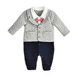 Zhhlaixing 可愛い Gentleman Clothes Baby Jumpsuit Gentleman Bow Clothing LT02