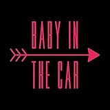 baby in car カッティング ステッカー Sサイズ ショッキングピンク 濃桃