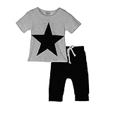 ESHOO キッズ ボーイズ ガールズ カジュアル 日常着 半袖Tシャツ+パンツ 上下2点セット